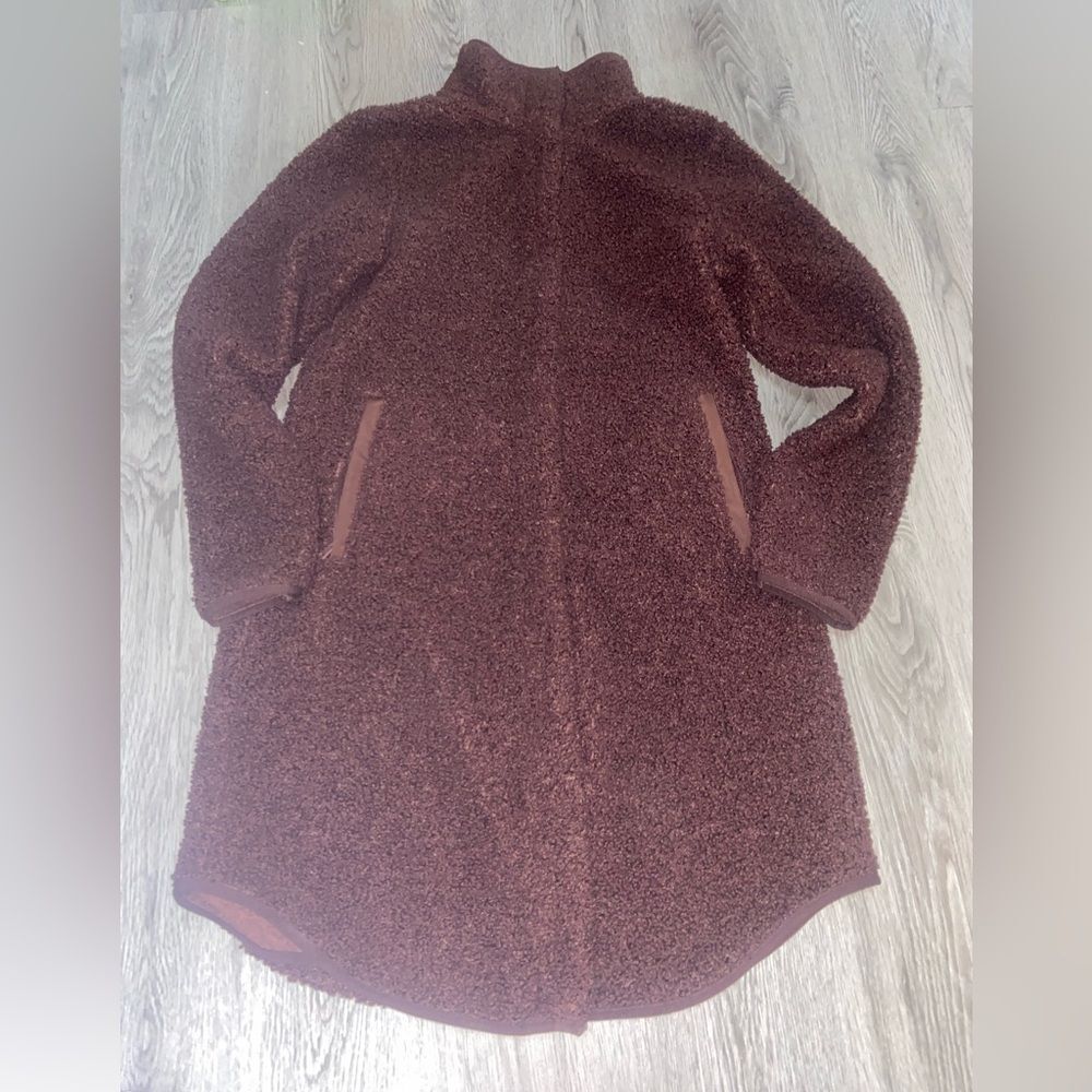 Aspen Cozy Teddy Coat - Red Brown Color S
